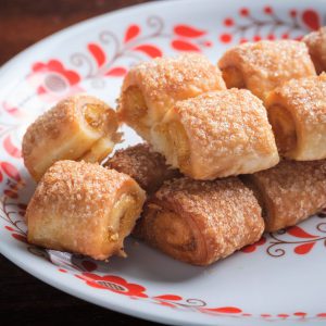 plate with fennome pastry bites