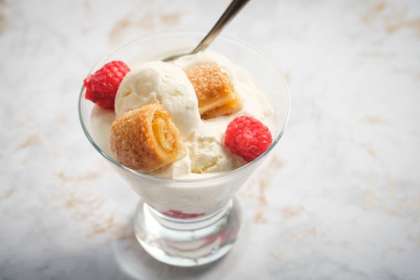 fennome pastry Bites with Vanilla Ice Cream